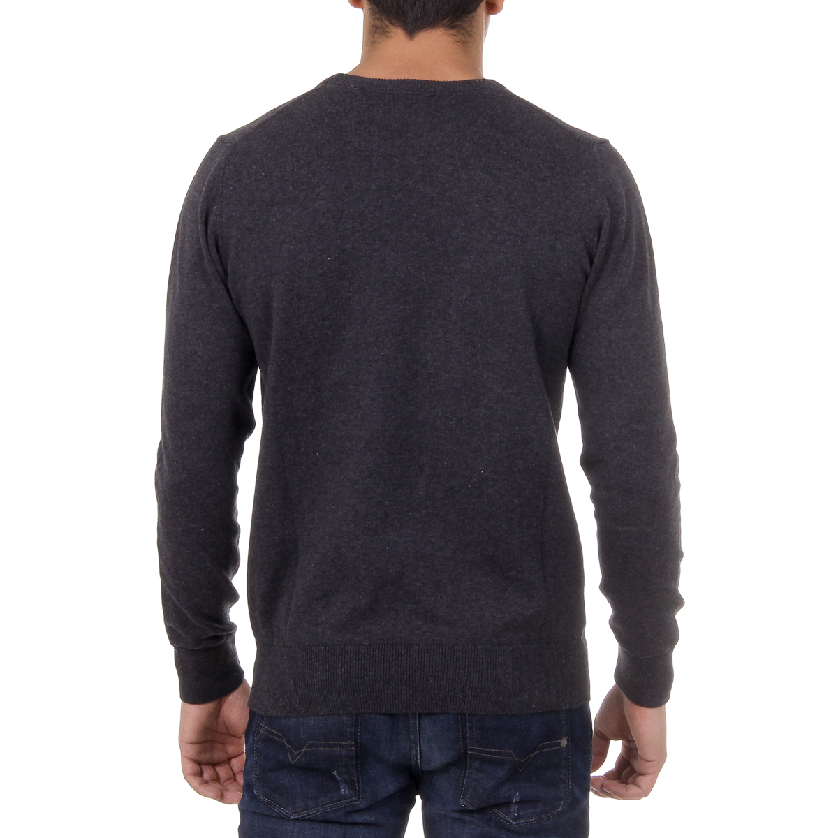 Ufford & Suffolk Polo Club Mens Sweater Long Sleeves Round Neck PULLRUS100 ANTHRACITE