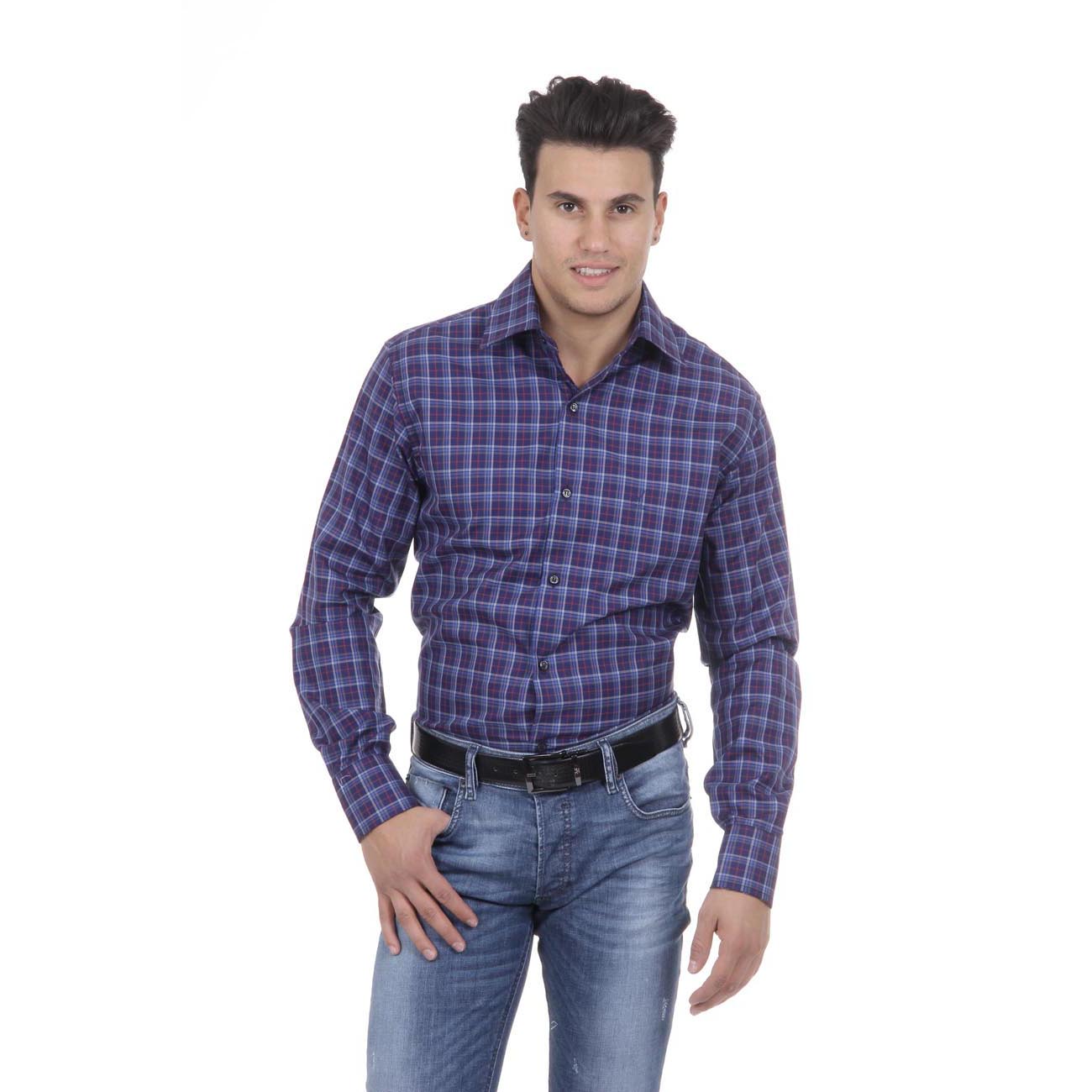 Camisa clásica moderna de corte italiano para hombre V 1969, talla 377, 034