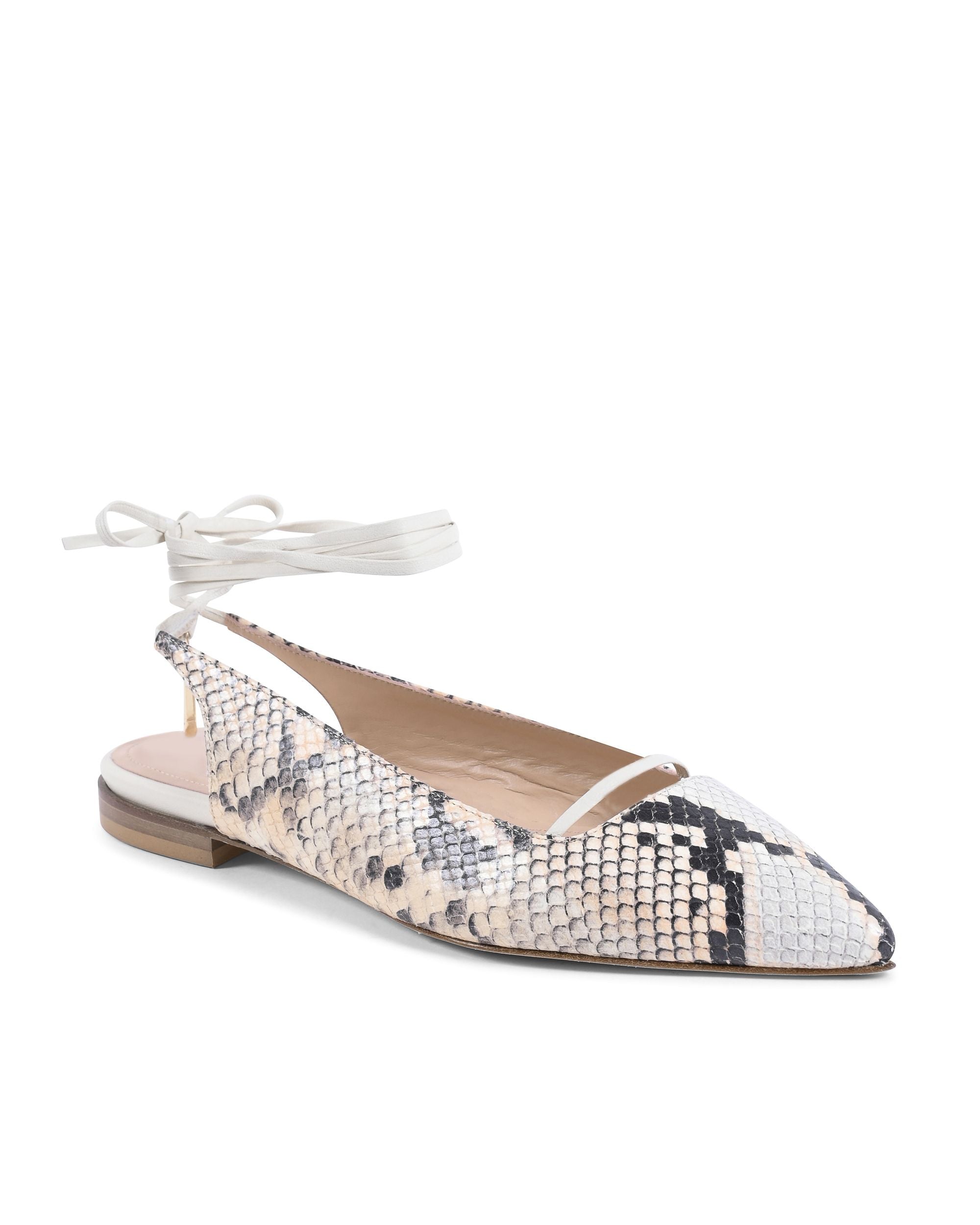 Brenda Flat Python - Negro/Desnudo