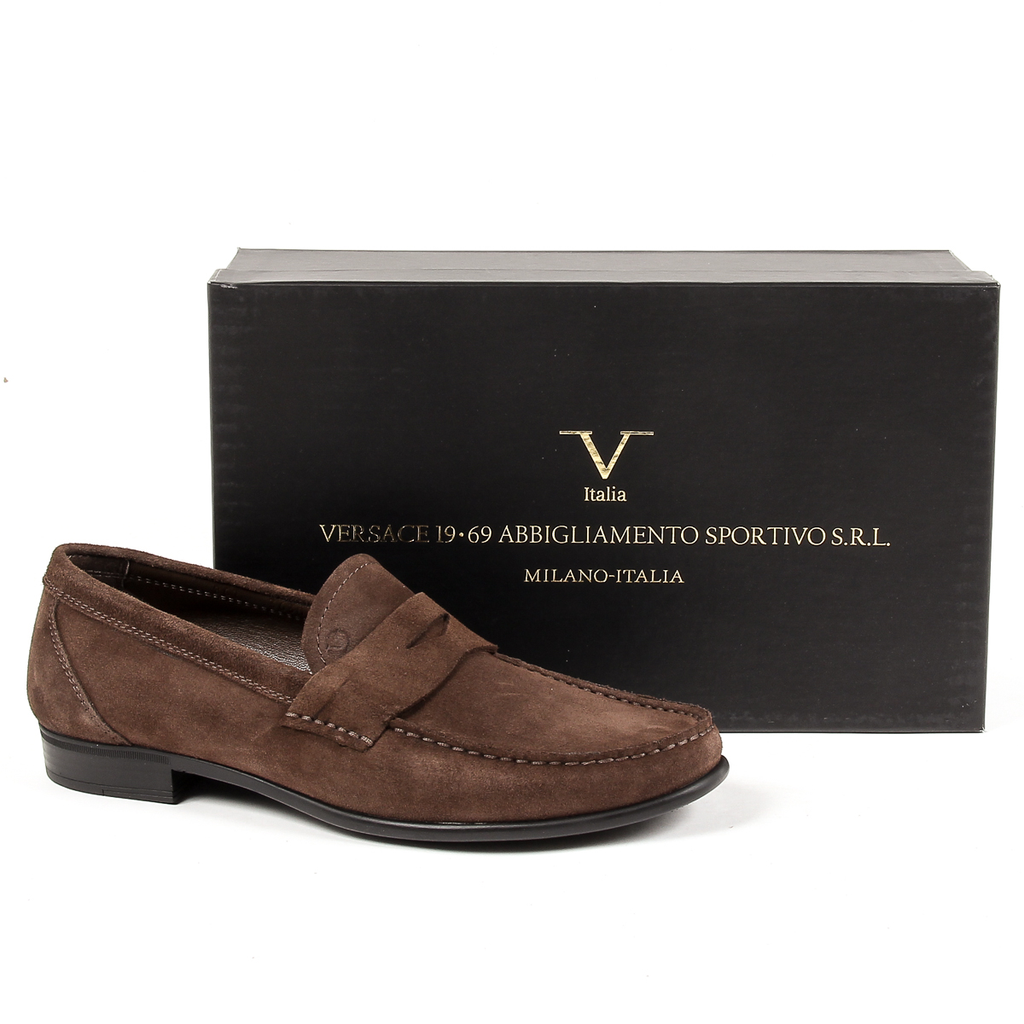 Mocasines V 1969 Italia para hombre, color marrón, LEONARDO