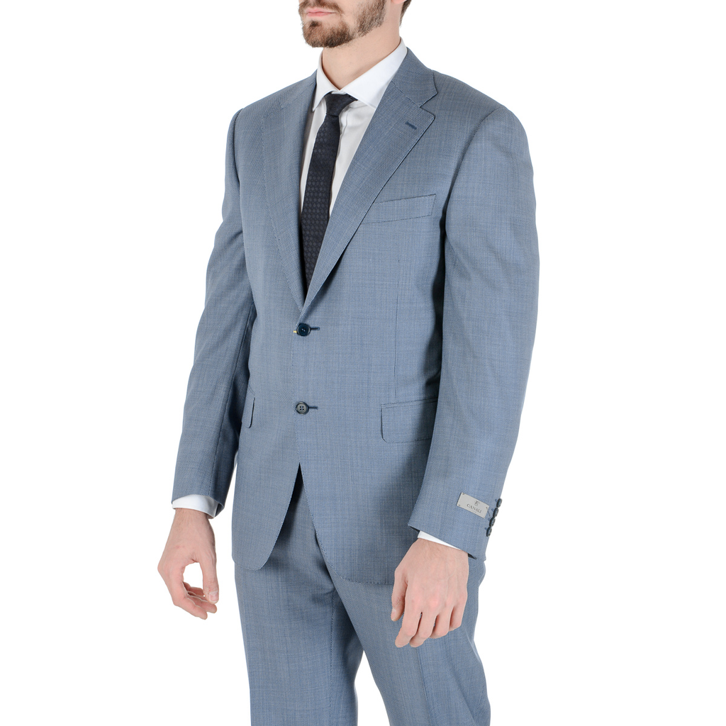 Canali Mens Suit Long Sleeves Light Blue