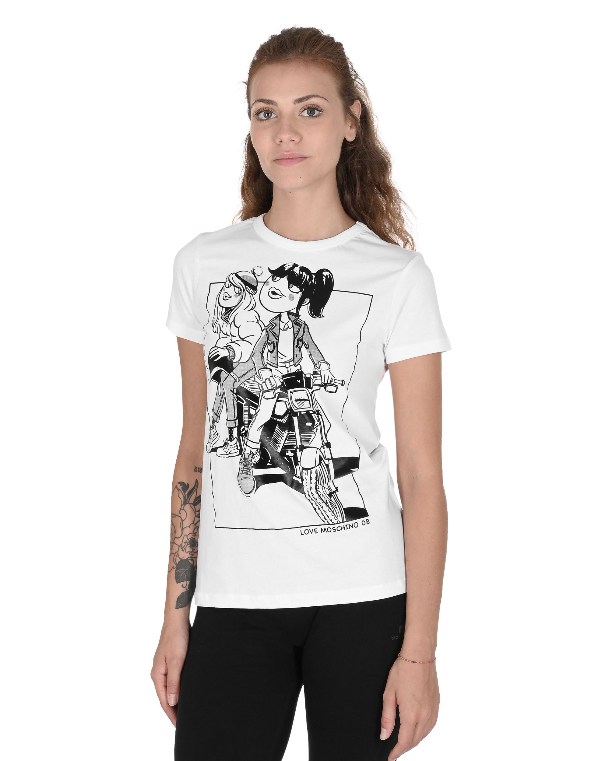 Camiseta de mujer Love Moschino W 4 F73 1V M 3876 A00 BLANCO ÓPTICO