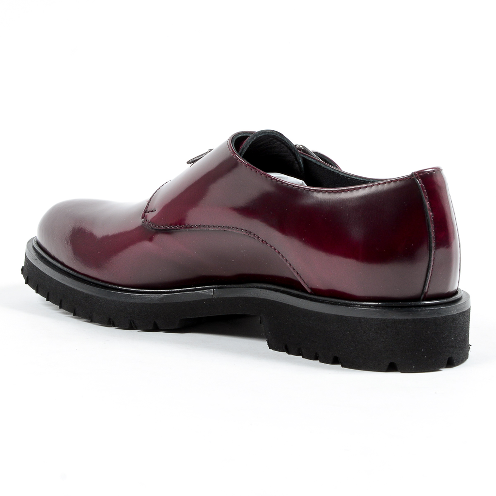 Andrew Charles Womens Monk Strap Shoe Bordeaux JANIS