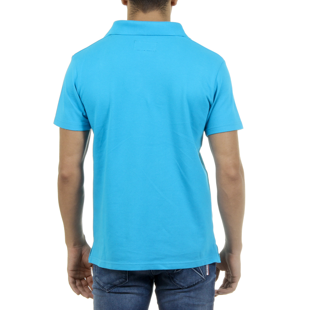 Polo Andrew Charles para hombre de manga corta azul claro SEMELO