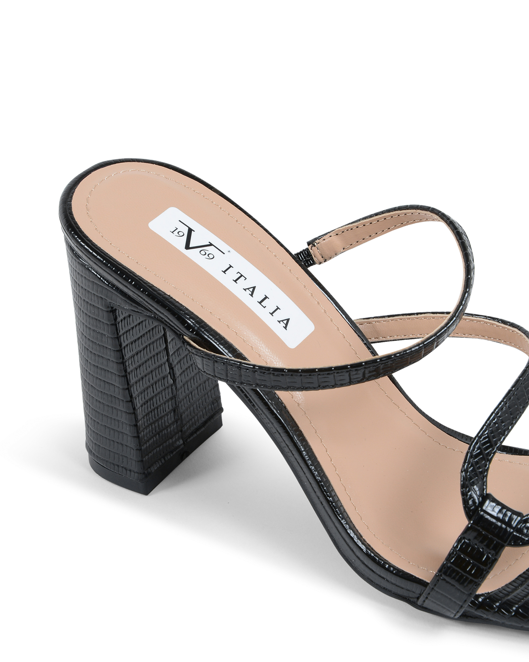 19V69 Italia Sandalias tipo mule para mujer, color negro V61 NEGRO