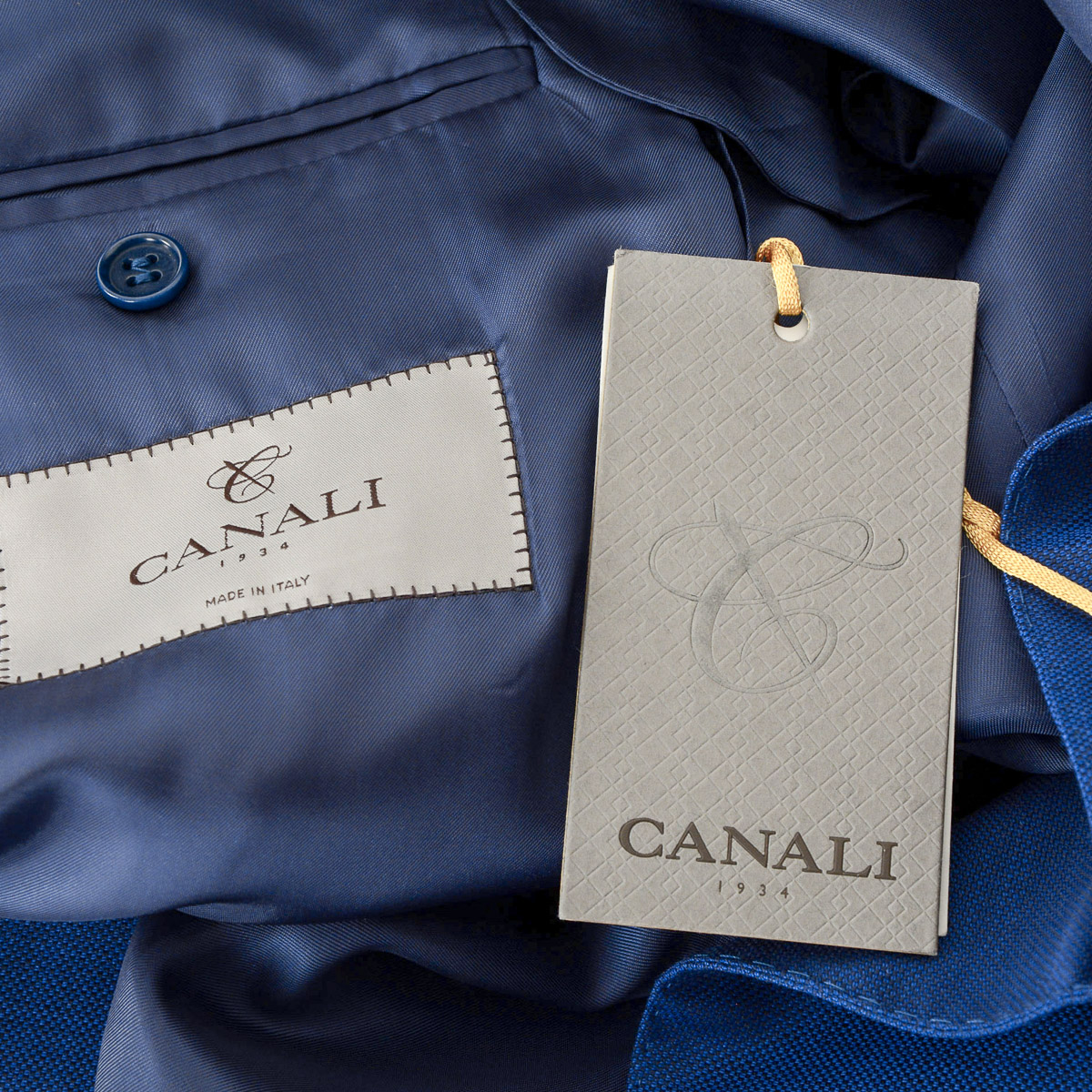Canali Mens Suit Long Sleeves Blue