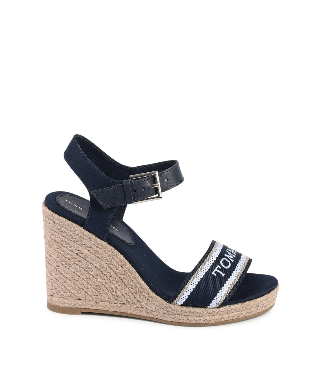 Tommy Hilfiger - Sandalias de cuña para mujer, color azul, FW0FW08046DW6