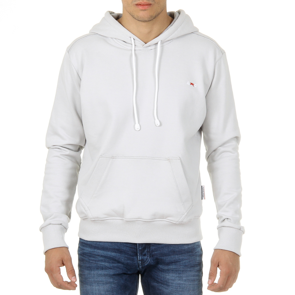 Sudadera con capucha Andrew Charles para hombre, manga larga, cuello redondo, gris claro, FIFI