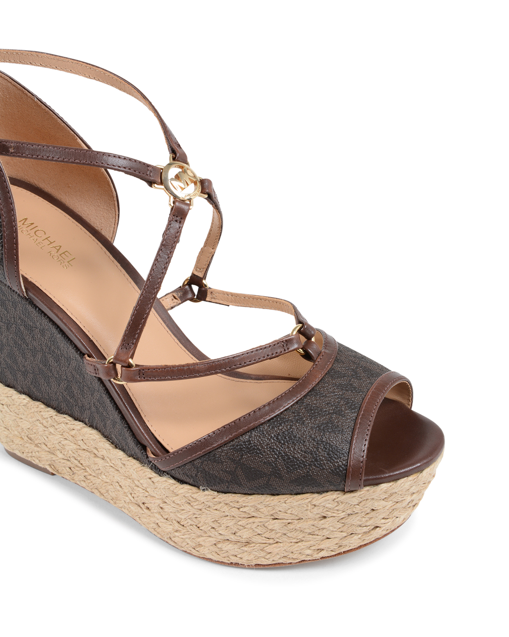 Michael Kors Sandalia de cuña para mujer marrón TERRI