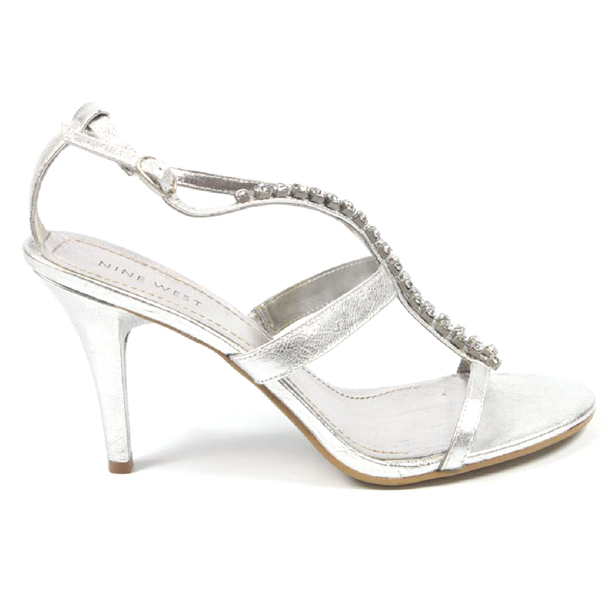 Sandalias con tira al tobillo para mujer de Nine West NWJAZZY SLVR
