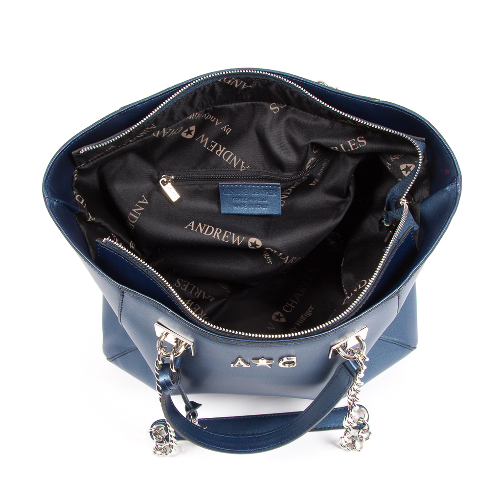 Andrew Charles Womens Handbag Blue KEY