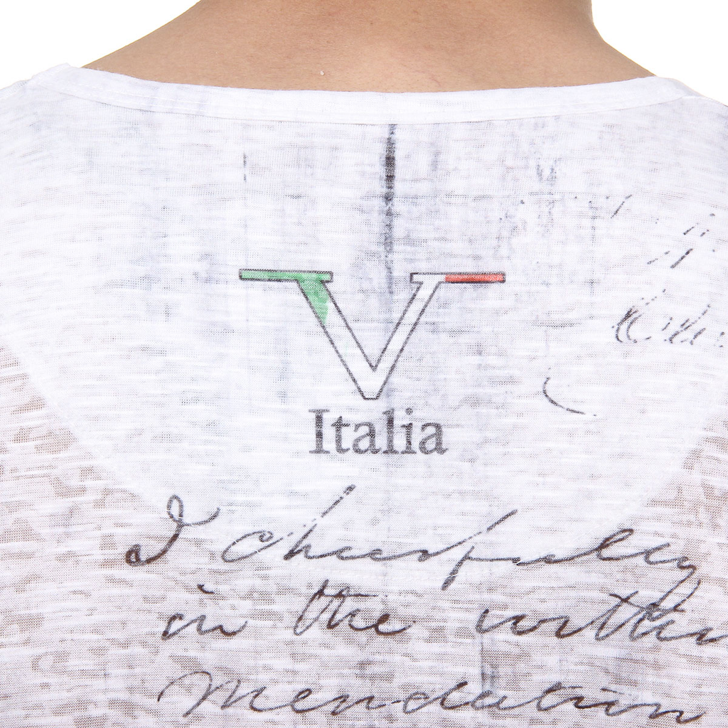 V 1969 Italia Mens T-shirt Short Sleeves V-Neck White JACOB