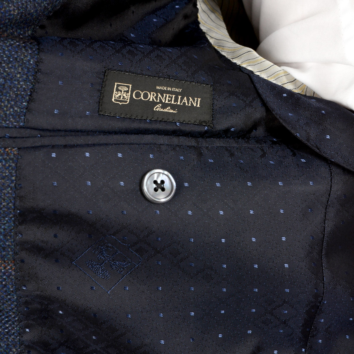Corneliani Mens Jacket Long Sleeves Dark Blue