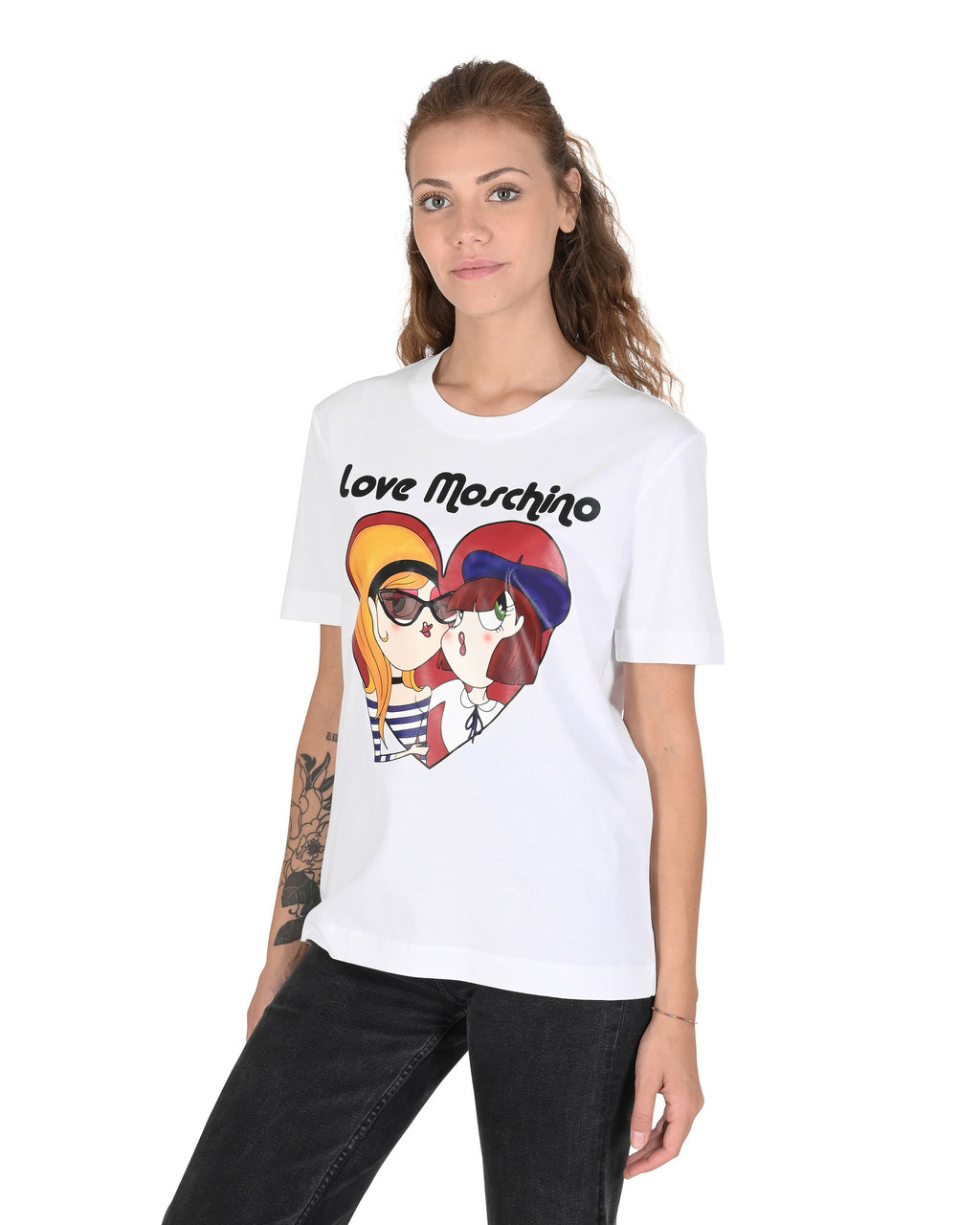 Camiseta de mujer Love Moschino W 4 H06 13 M 3517 A00 BLANCO ÓPTICO