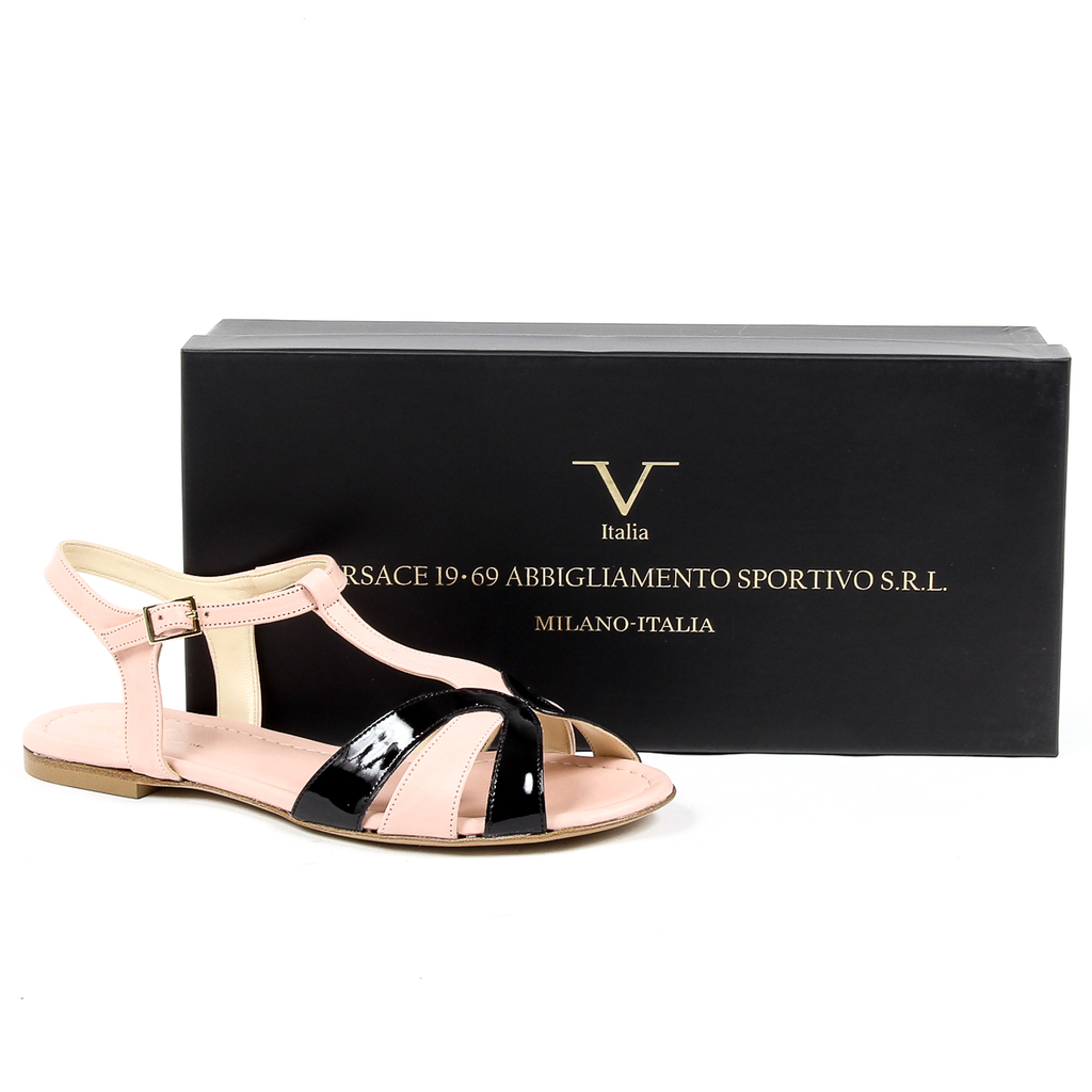 V 1969 Italia Sandalia plana para mujer rosa GRAZIA