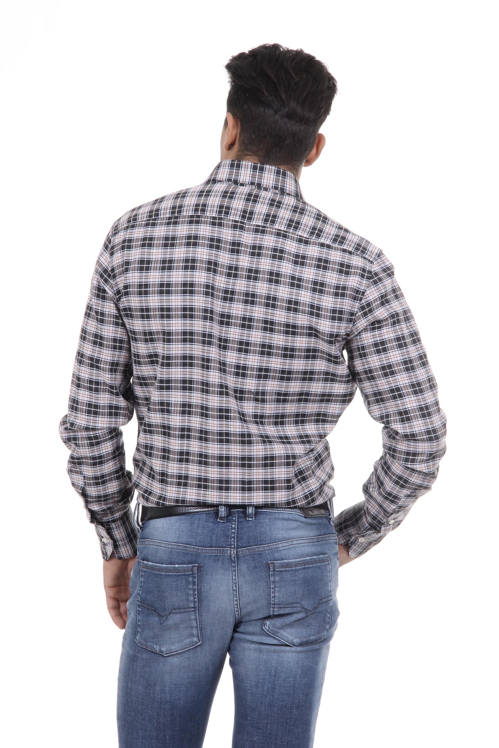 Camisa clásica moderna de corte italiano para hombre V 1969, talla 377, 201