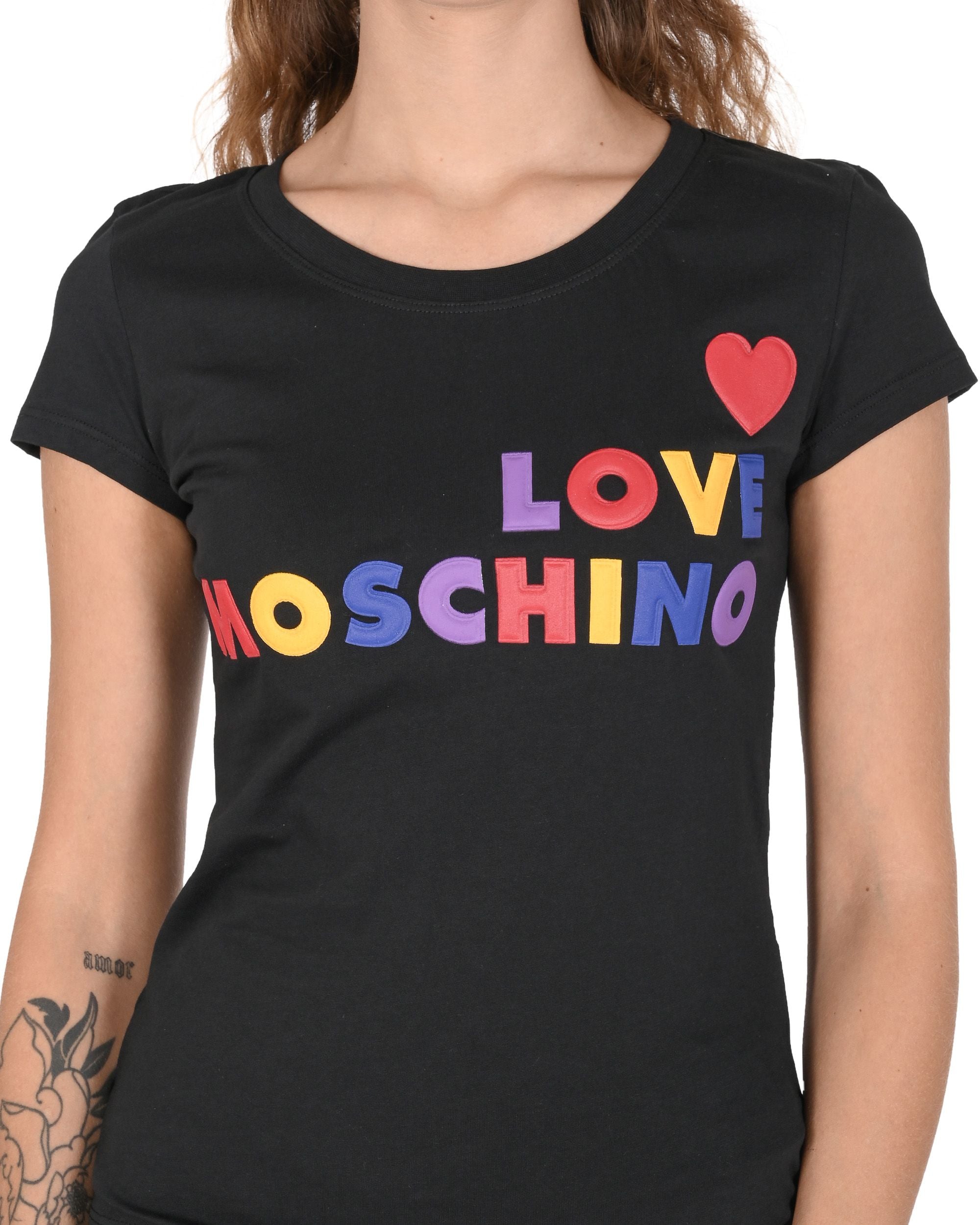 Camiseta Love Moschino para mujer W 4 B19 5B M 4083 C74 NEGRO