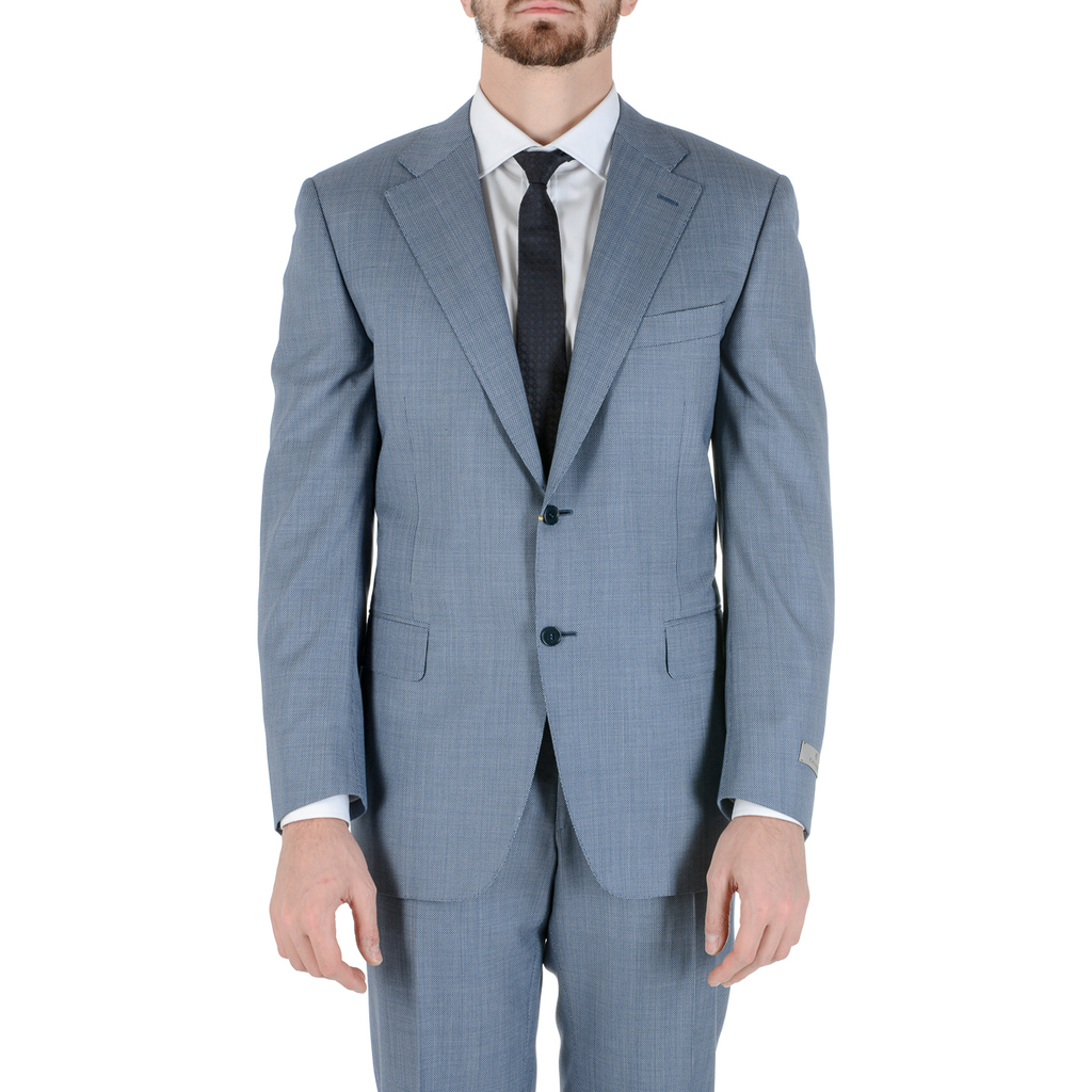 Canali Mens Suit Long Sleeves Light Blue