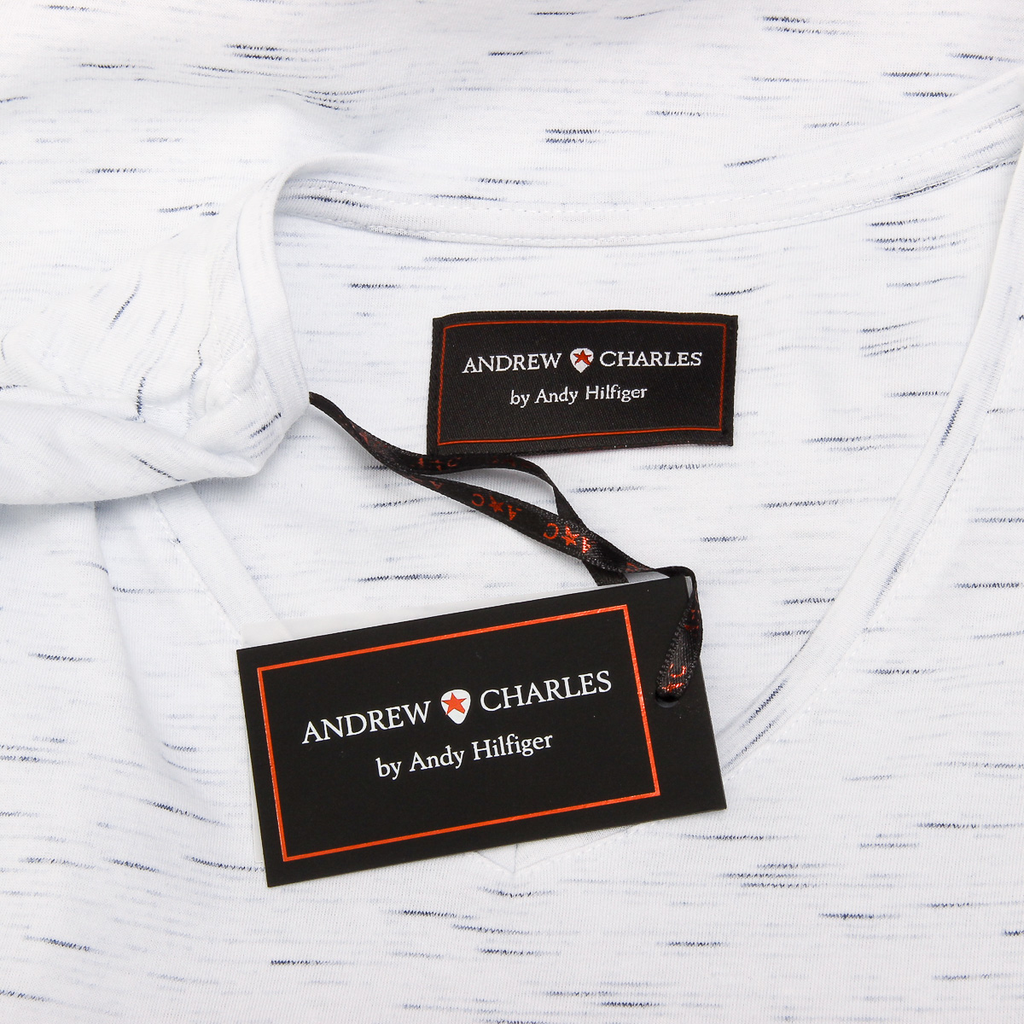 Andrew Charles Mens T-Shirt Short Sleeves V-Neck White CONNOR