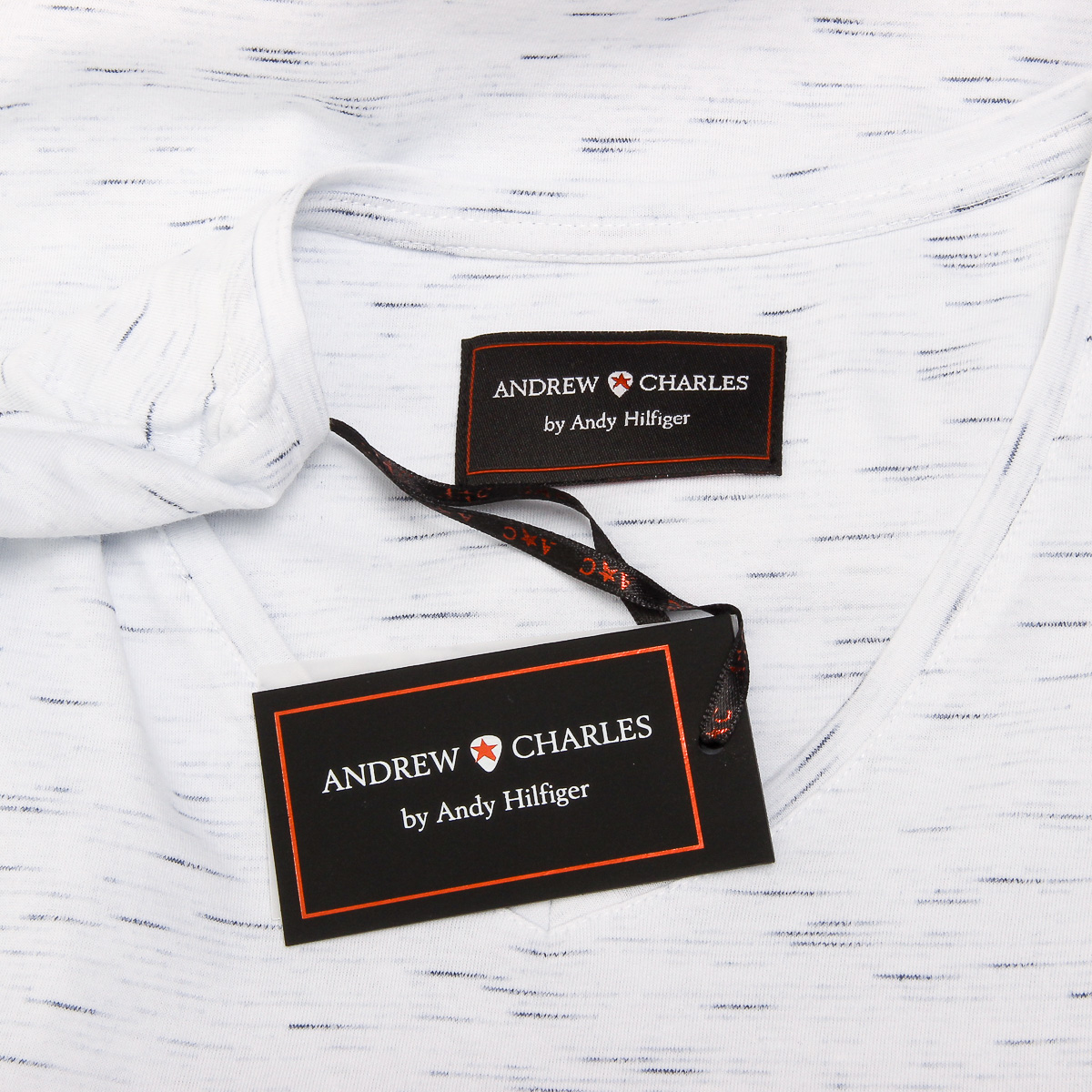 Andrew Charles Mens T-Shirt Short Sleeves V-Neck White CONNOR