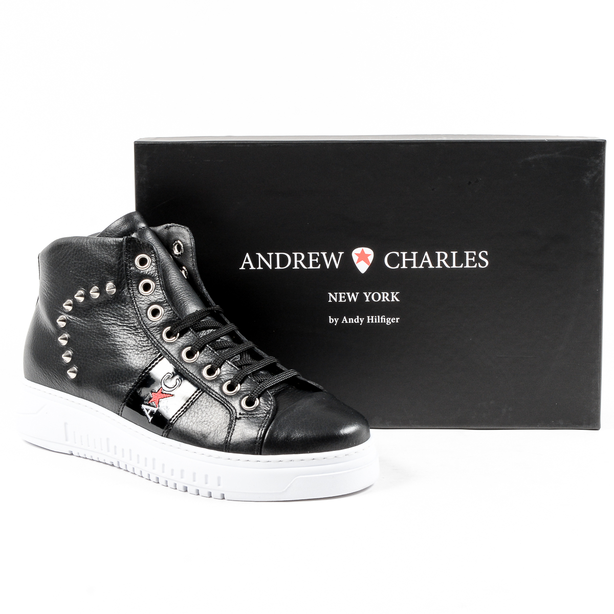 Zapatillas deportivas Andrew Charles para hombre, color negro, talla ED