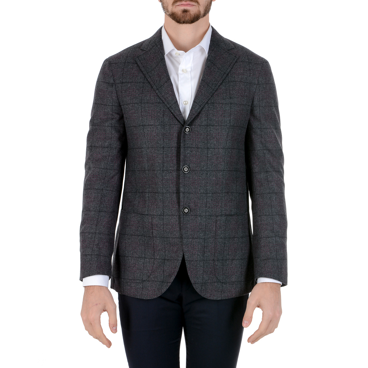 Chaqueta Barba Napoli para hombre, manga larga, gris