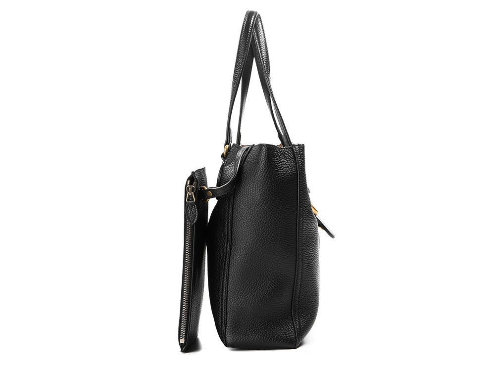 Bolso de mano de cuero con logotipo GG