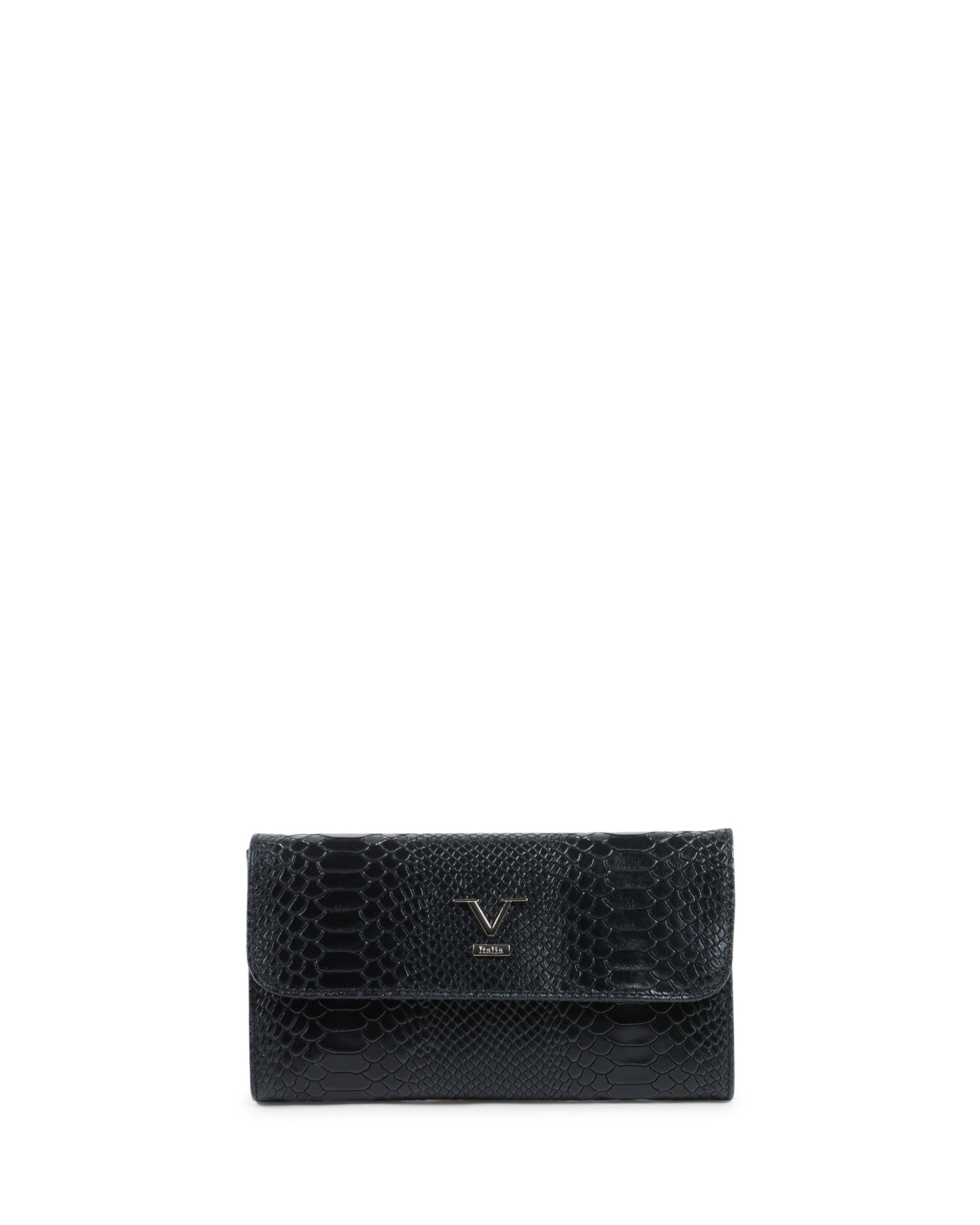V Italia Womens Shoulder Bag Black V1513 PITONE STAMPATO NERO