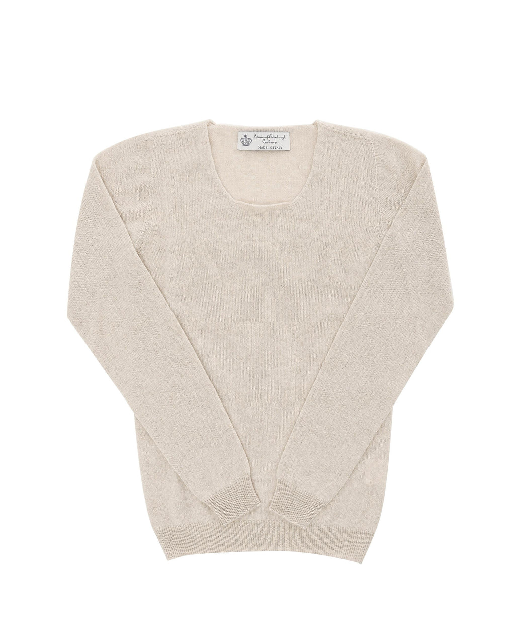 Suéter de cuello cuadrado para mujer de cachemira Crown of Edinburgh COE 0024 LINO