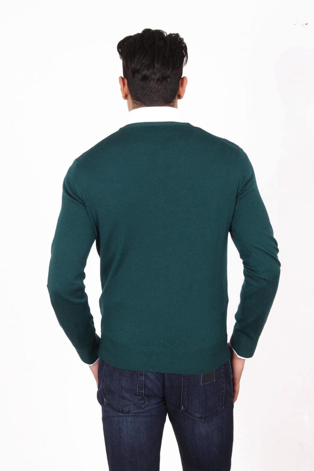 Suéter de cuello redondo para hombre V 1969 Italia 9800 VERDONE