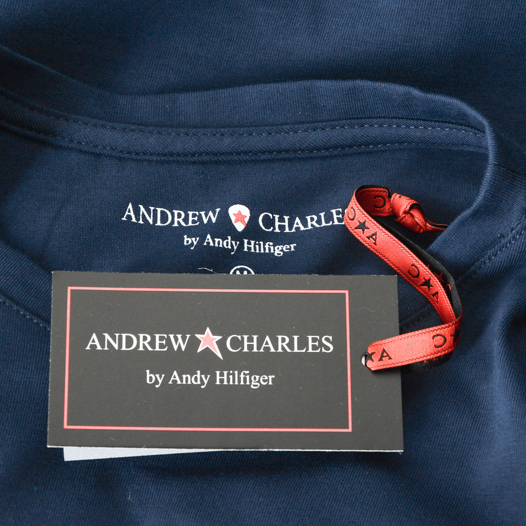 Camiseta Andrew Charles para hombre, manga corta, cuello redondo, azul, KEITA