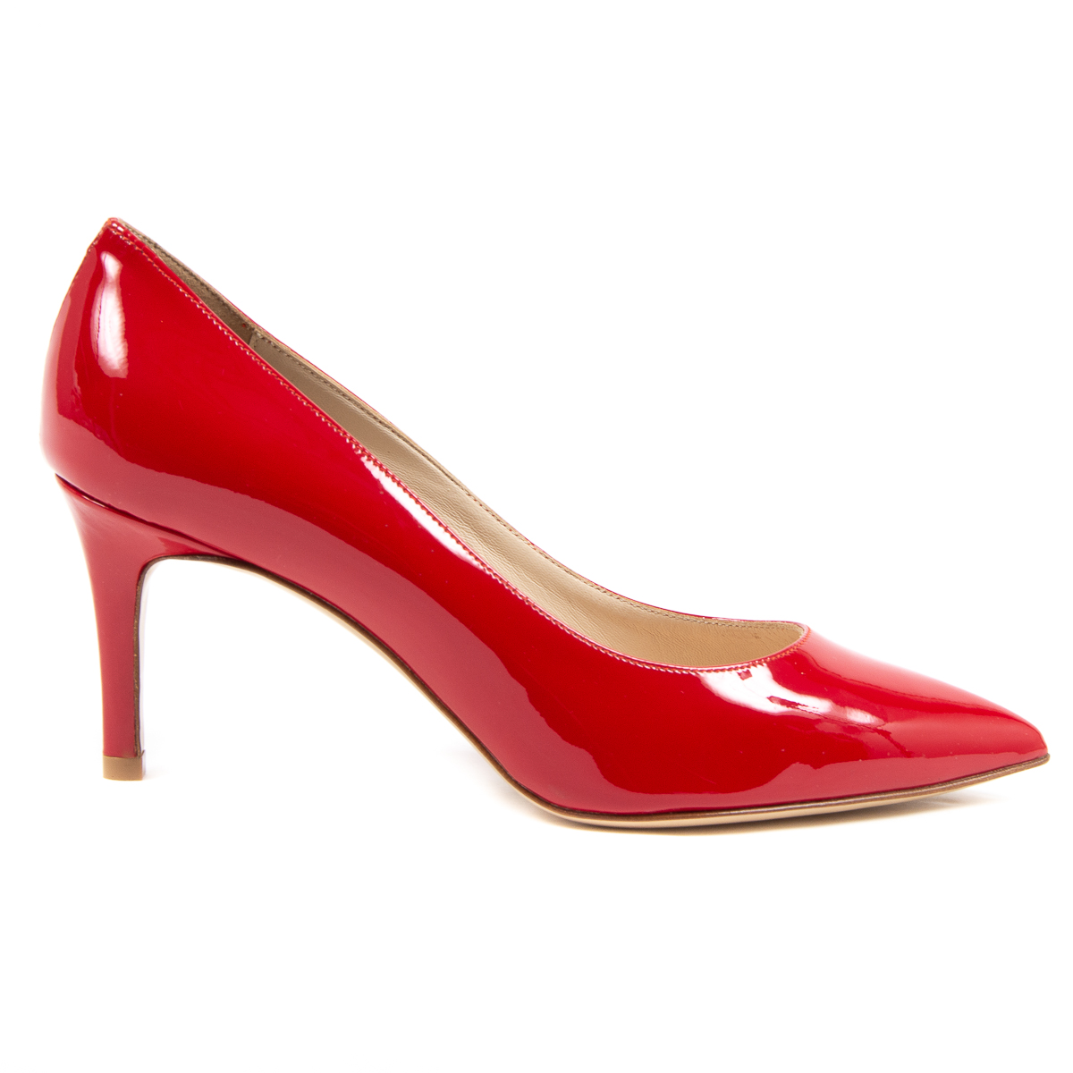 V 1969 Italia Zapatos de salón para mujer PINTURA roja