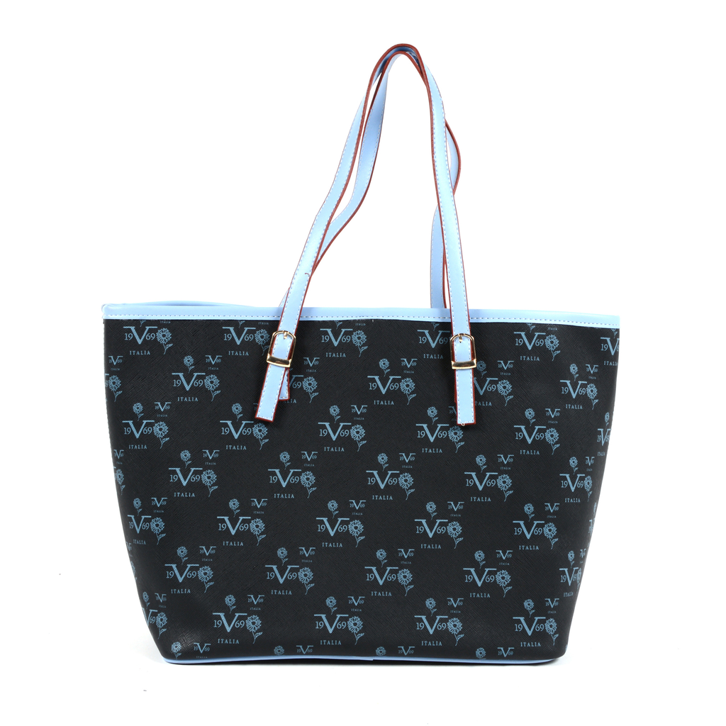 19V69 Italia Womens Handbag Multicolor 8VXW19694717 BLACK LIGHT BLUE