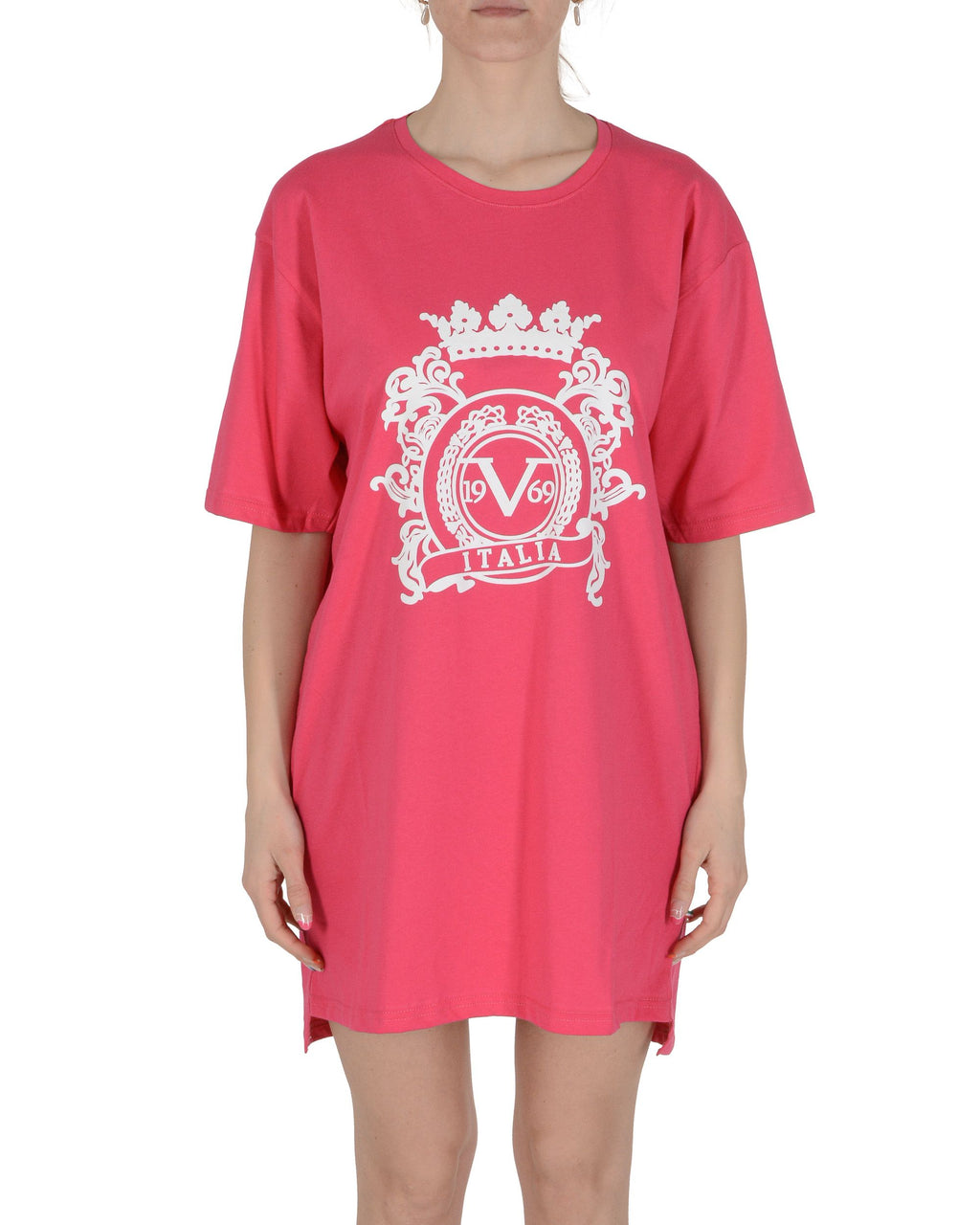 19V69 Italia Camiseta Larga Mujer Fuxia VESTITO FUXIA