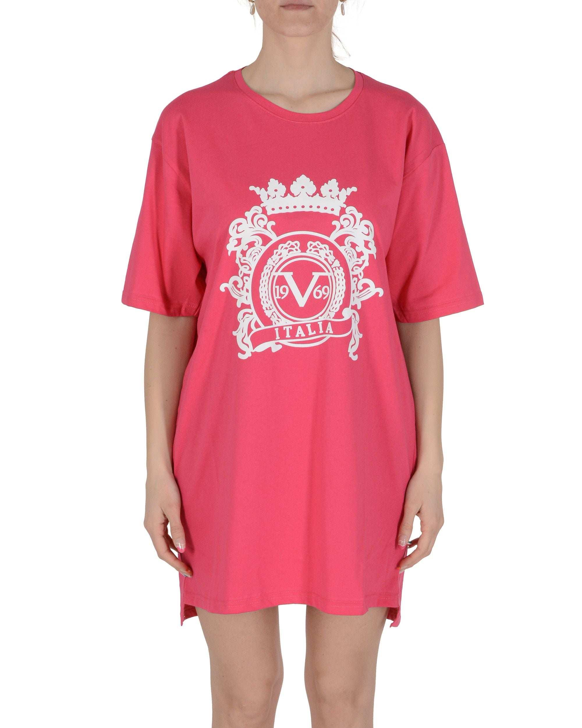 19V69 Italia Camiseta Larga Mujer Fuxia VESTITO FUXIA