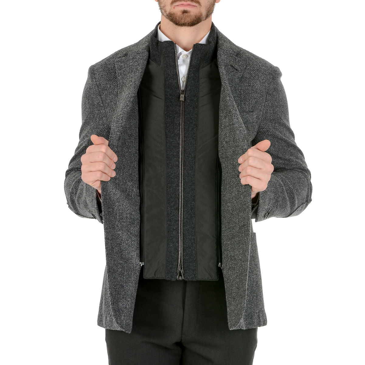 Corneliani Mens Jacket Long Sleeves Grey