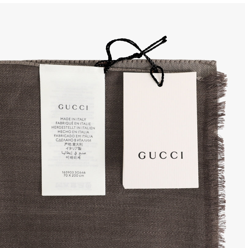 Bufanda Gucci para hombre 70x200 marrón