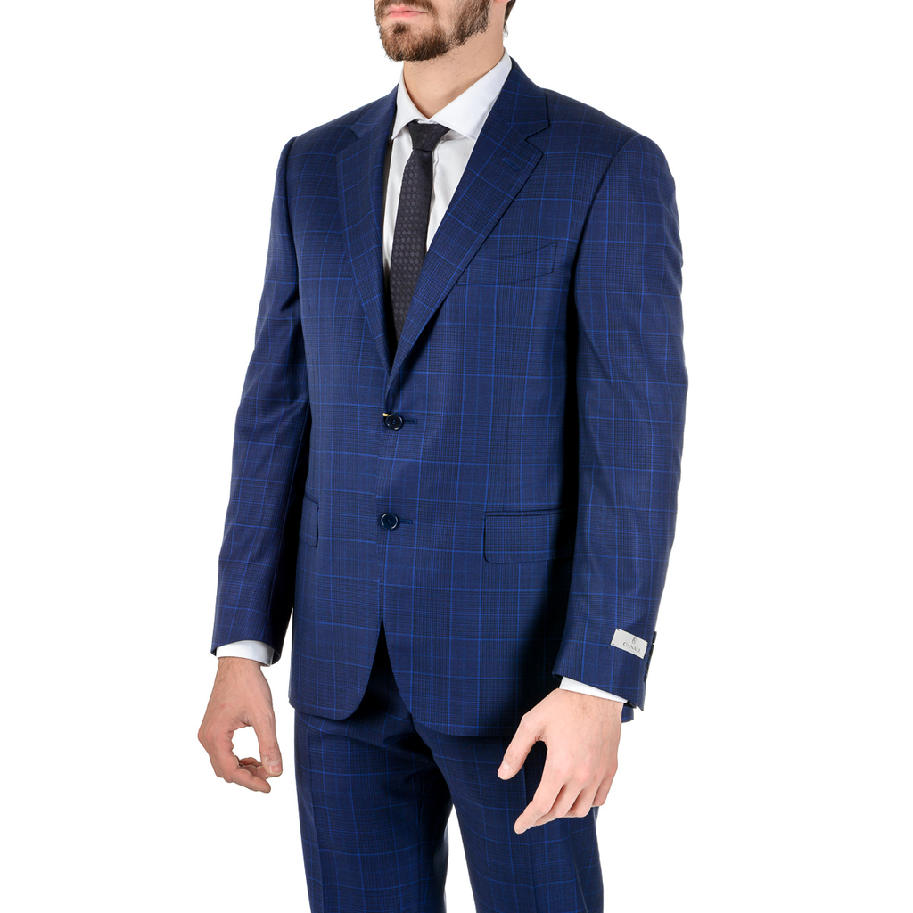 Canali Mens Suit Long Sleeves Blue Impeccabile