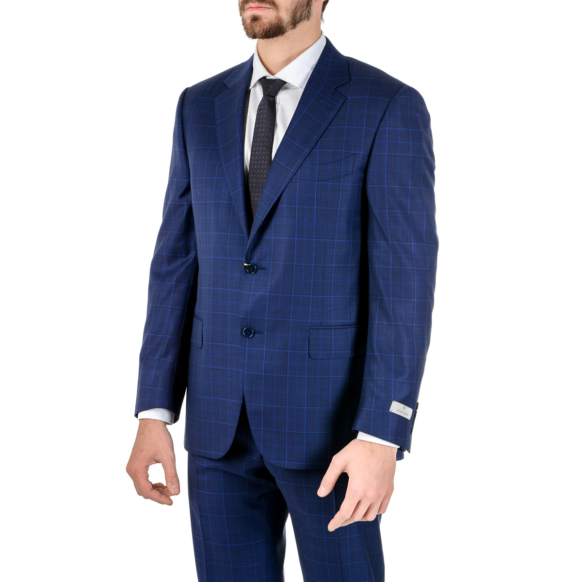 Canali Mens Suit Long Sleeves Blue Impeccabile