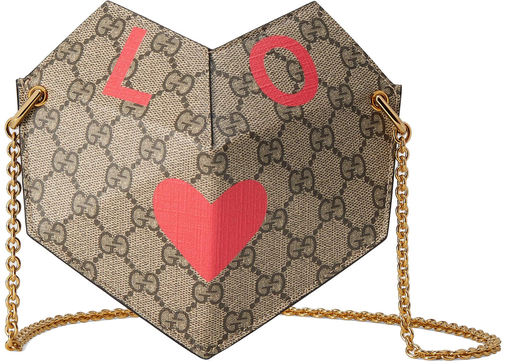 Gucci GG Supreme Monogram Valentines Day marrón rojo