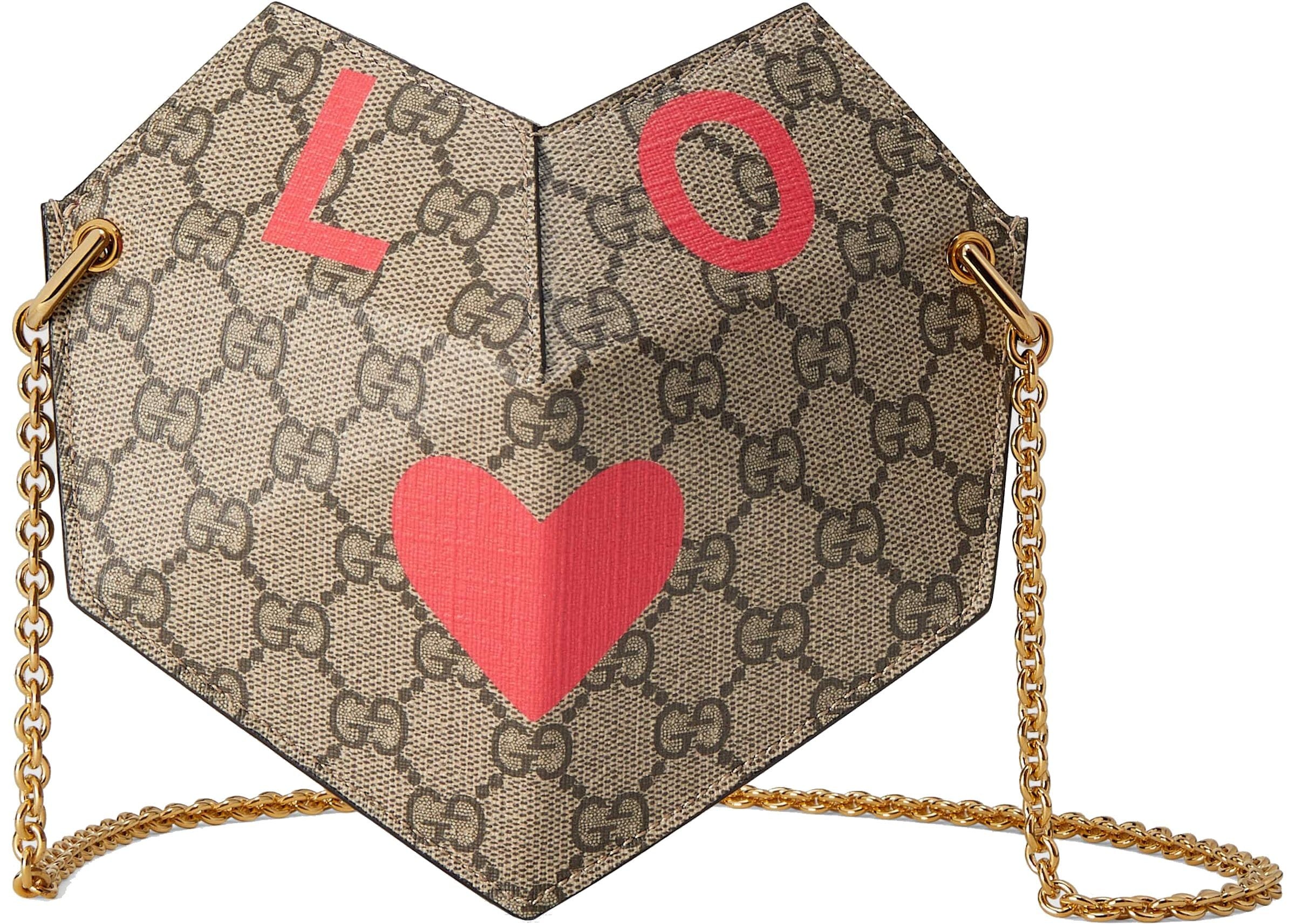 Gucci GG Supreme Monogram Valentines Day marrón rojo