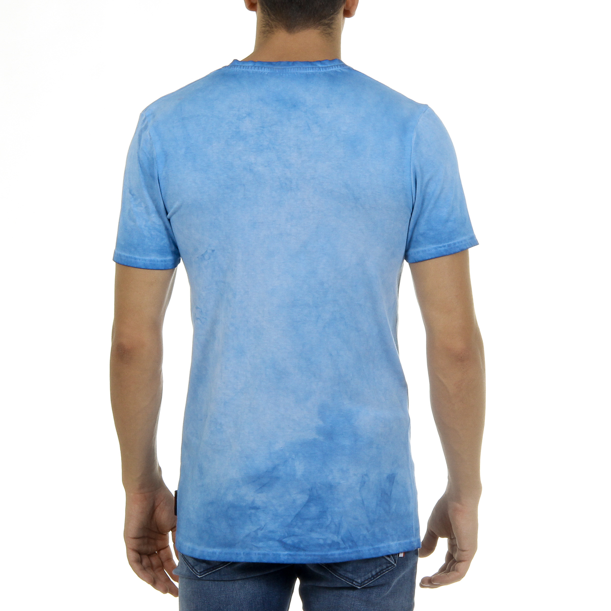 Camiseta Andrew Charles para hombre, manga corta, cuello en V, azul claro, KOFI