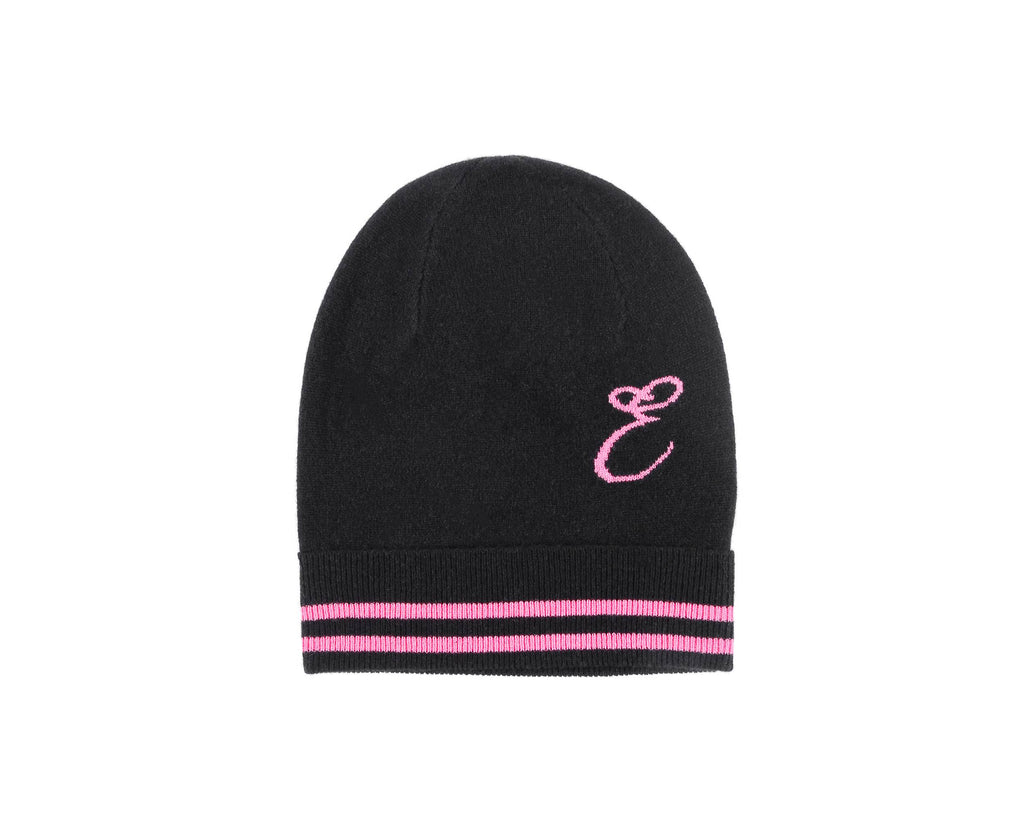 Gorro de cachemira con monograma - Negro