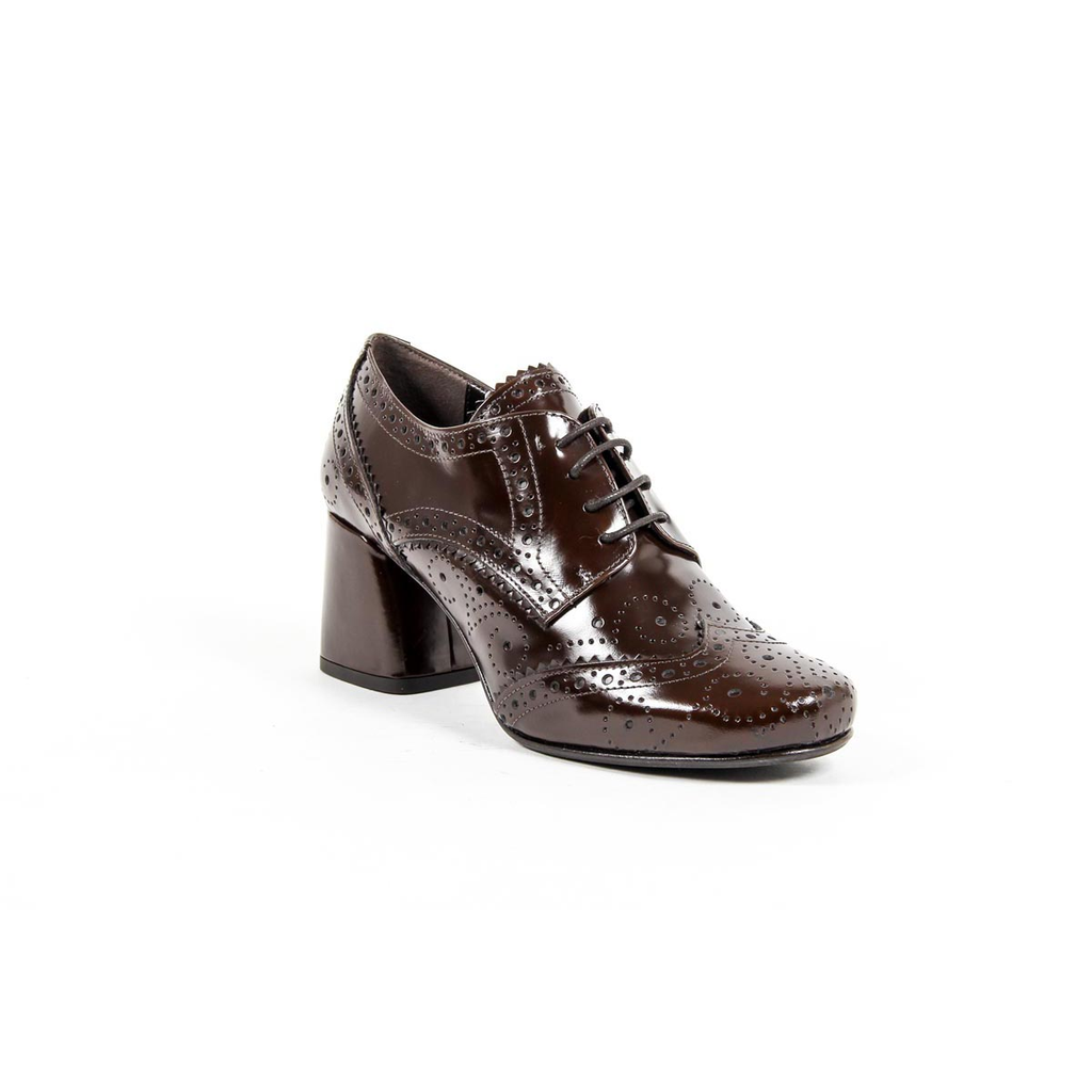 V 1969 Italia Zapato brogue de tacón para mujer B2460 AMALFI MORBIDO MARRÓN