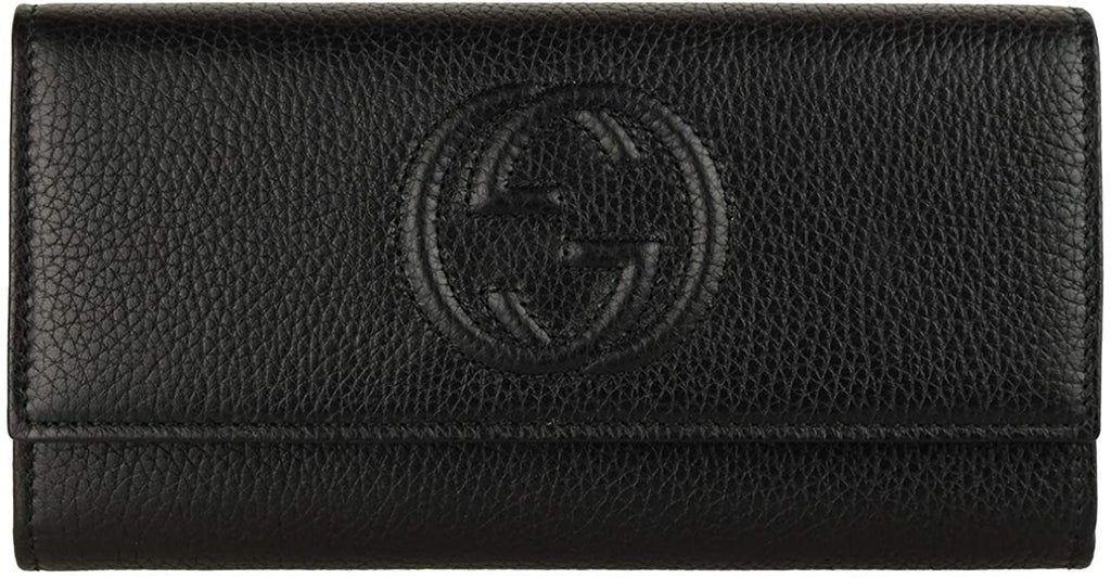 Cartera Gucci Soho de piel negra con estampado GG