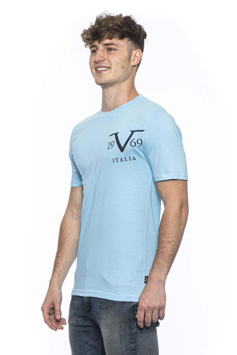 Camiseta 19V69 Italia para hombre azul MIKE AZUL CLARO