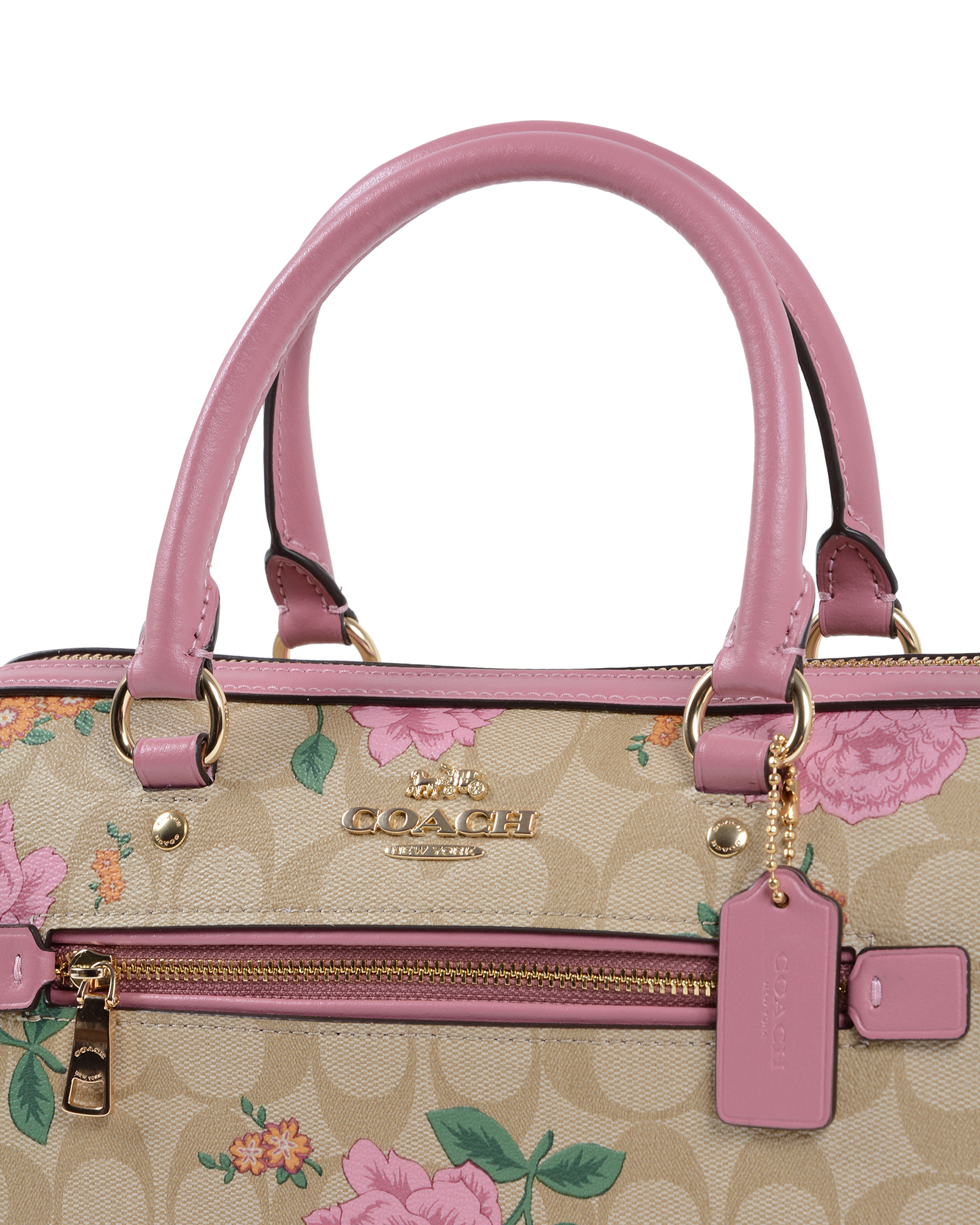 Bolso de mano Coach para mujer multicolor 2717 con estampado de rosas