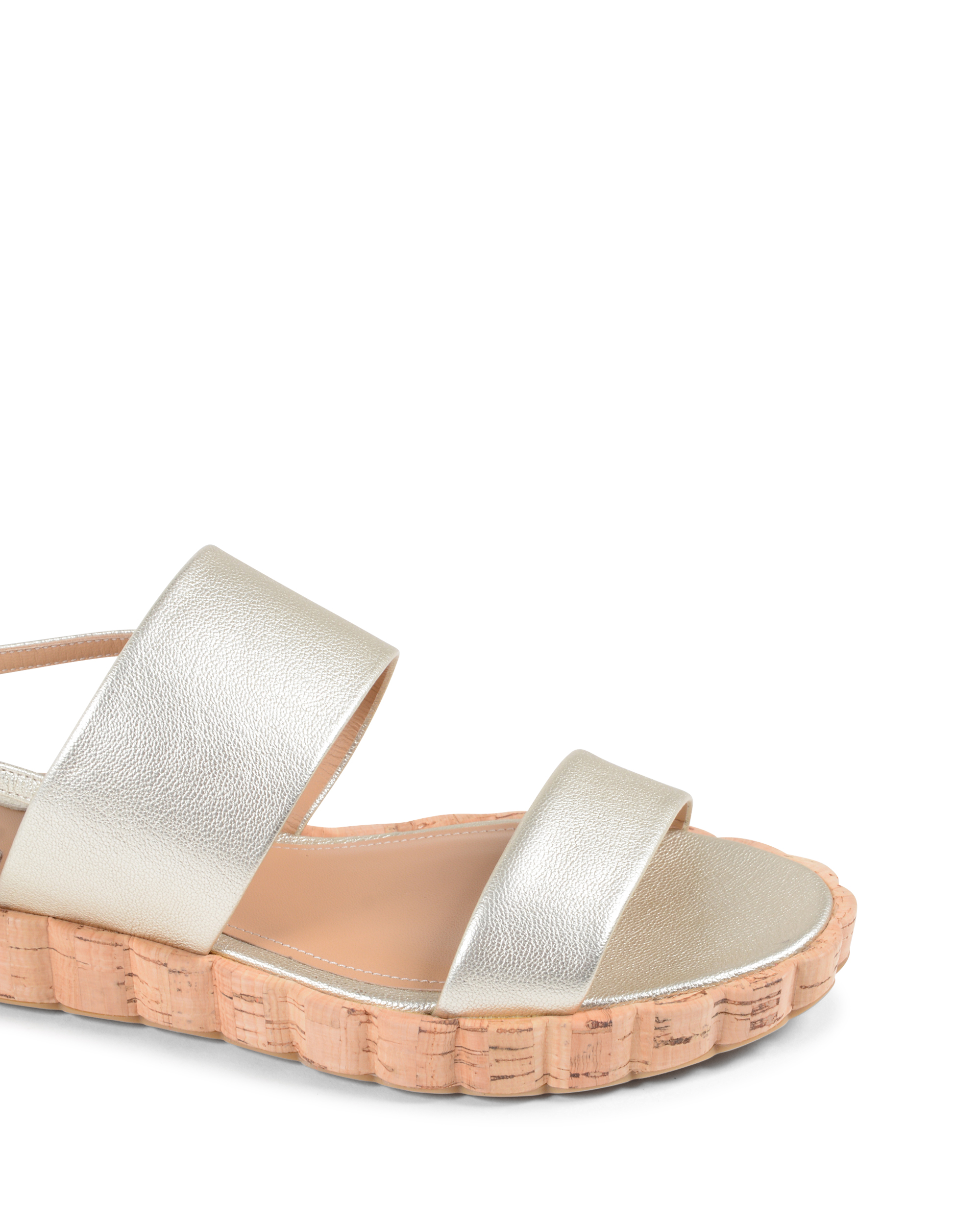 Salvatore Ferragamo Sandalia con plataforma para mujer Platino LUSIA