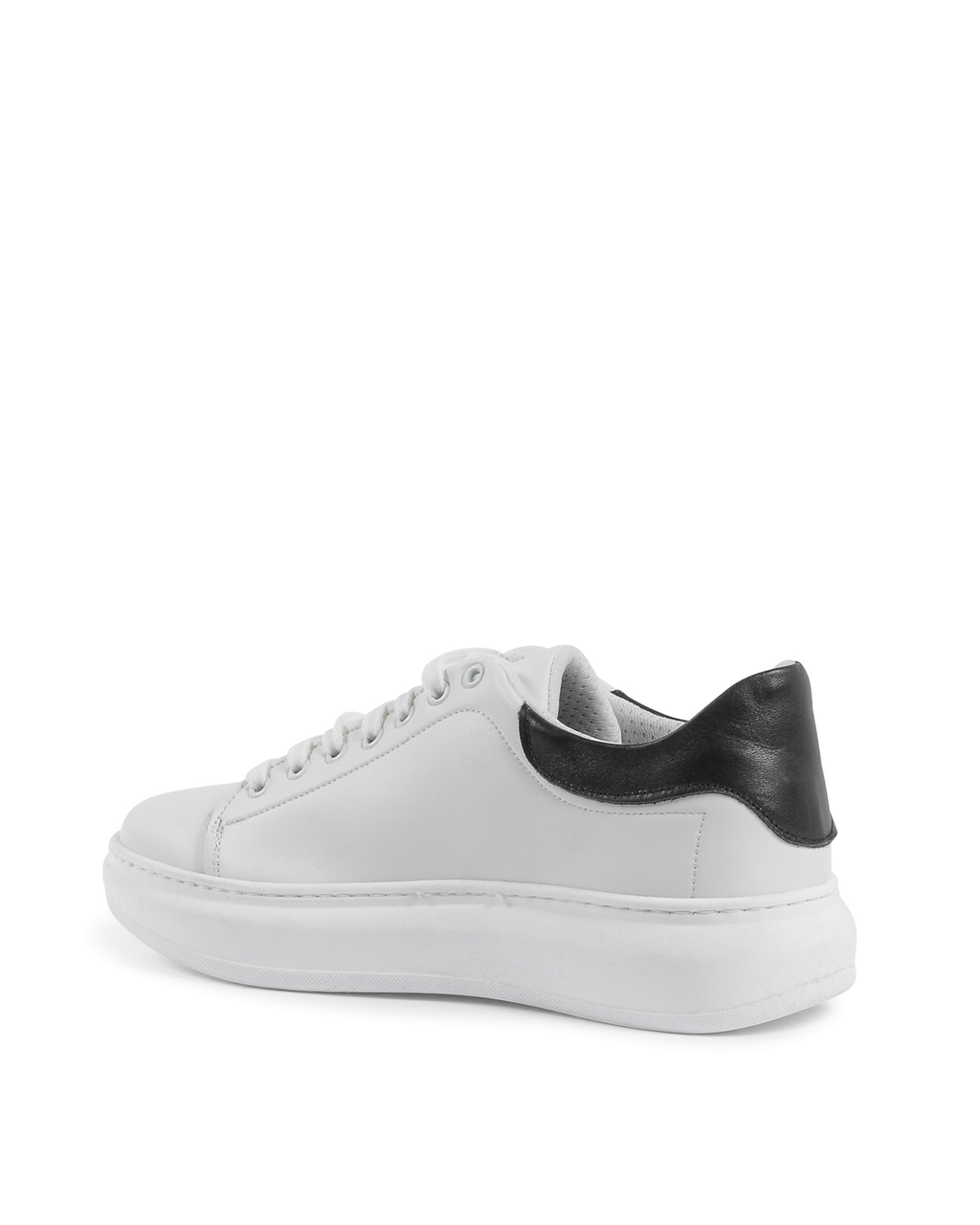 19V69 Italia Mens Sneaker White Black 720 PELLE BIANCO PELLE NERO