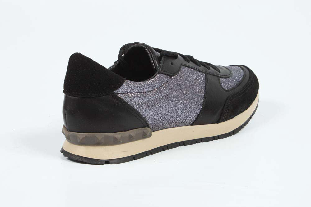 V 1969 Italia Zapatilla Mujer 602 GLITTER CANNA FUCILE VITELLO NERO